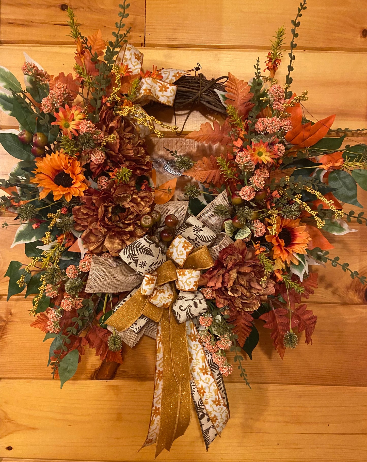 Fall Rust Peonies and Sunflowers